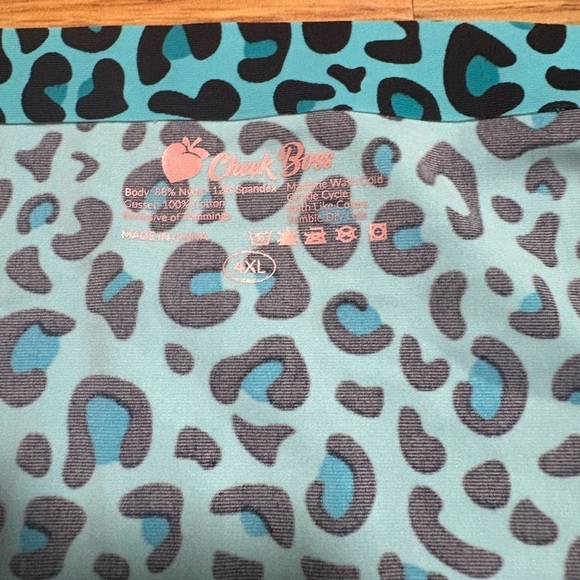 Cheek boss 4XL Blue Leopard Print High-Waisted Bikini Bottoms NWT - Picture 3 of 4